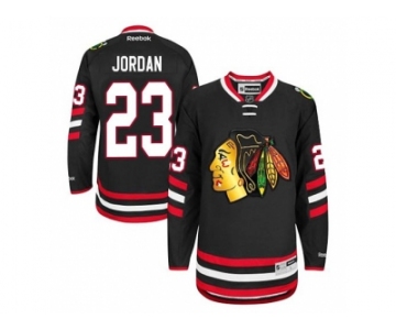 Men's Chicago Blackhawks #23 Michael Jordan Black 2014 Stadium Series Jersey