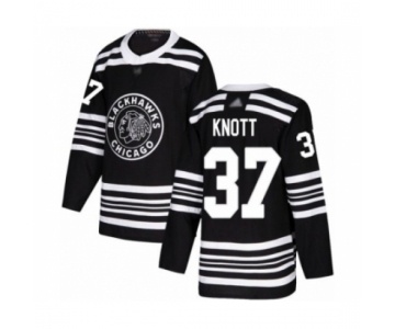 Men's Chicago Blackhawks #37 Graham Knott Authentic Black Alternate Hockey Jersey