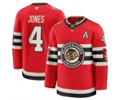 Men's Chicago Blackhawks #4 Seth Jones Red 2024-25 Winter Classic Stitched Hockey Jersey