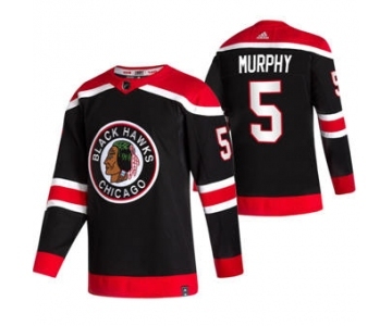 Men's Chicago Blackhawks #5 Connor Murphy Black 2020-21 Reverse Retro Alternate Hockey Jersey
