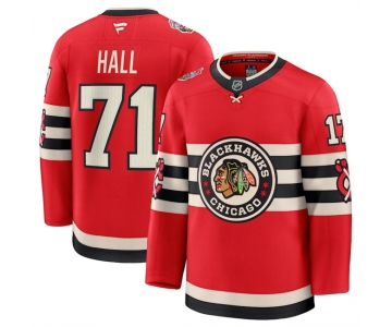 Men's Chicago Blackhawks #71 Taylor Hall Red 2024-25 Winter Classic Stitched Hockey Jersey