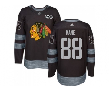 Men's Chicago Blackhawks #88 Patrick Kane Black 1917-2017 100th Anniversary Stitched NHL Jersey