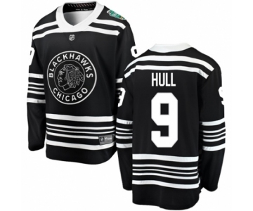 Men's Chicago Blackhawks #9 Bobby Hull Black 2019 Winter Classic Fanatics Branded Breakaway NHL Jersey