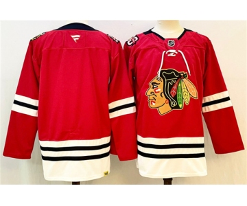 Men's Chicago Blackhawks Blank Red 2025 Home 100th Anniversary Stitched Hockey