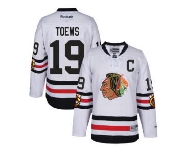 Men's Reebok Chicago Blackhawks #19 Jonathan Toews 2017 Winter Classic White Stitched NHL Jersey