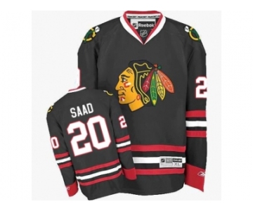 Men's Reebok Chicago Blackhawks #20 Brandon Saad Premier Black Third NHL Jersey