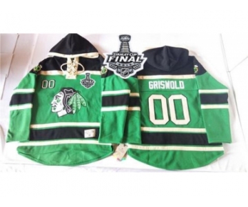 NHL Chicago Blackhawks #00 Clark Griswold Green St. Patrick's Day McNary Lace Hoodie 2015 Stanley Cup Stitched Jerseys