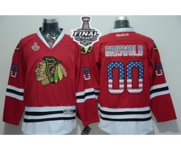 NHL Chicago Blackhawks #00 Clark Griswold Red USA Flag Fashion 2015 Stanley Cup Stitched Jerseys