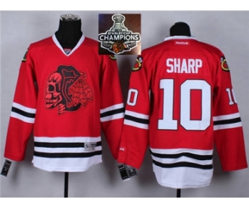 NHL Chicago Blackhawks #10 Patrick Sharp Red(Red Skull) 2014 Stadium Series 2015 Stanley Cup Champions jerseys