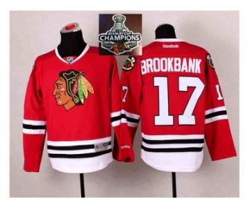 NHL Chicago Blackhawks #17 Sheldon Brookbank Red 2014 Stadium Series 2015 Stanley Cup Champions jerseys
