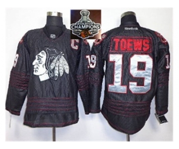 NHL Chicago Blackhawks #19 Jonathan Toews Black Accelerator 2015 Stanley Cup Champions jerseys