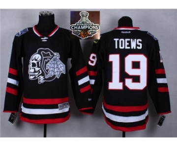 NHL Chicago Blackhawks #19 Jonathan Toews Black(White Skull) 2014 Stadium Series 2015 Stanley Cup Champions jerseys