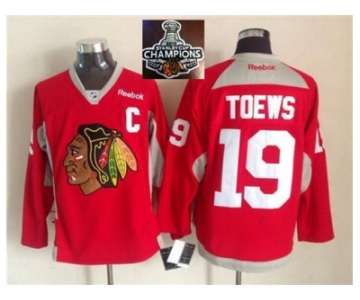 NHL Chicago Blackhawks #19 Jonathan Toews Red Practice 2015 Stanley Cup Champions jerseys