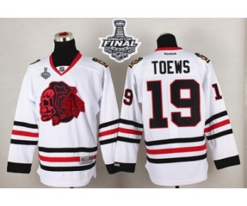 NHL Chicago Blackhawks #19 Jonathan Toews White(Red Skull) 2015 Stanley Cup Stitched Jerseys