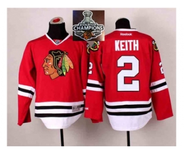 NHL Chicago Blackhawks #2 Duncan Keith Red 2014 Stadium Series 2015 Stanley Cup Champions jerseys