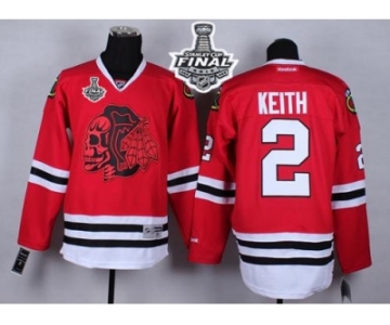 NHL Chicago Blackhawks #2 Duncan Keith Red(Red Skull) 2015 Stanley Cup Stitched Jerseys