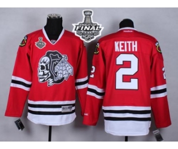 NHL Chicago Blackhawks #2 Duncan Keith Red(White Skull) 2015 Stanley Cup Stitched Jerseys