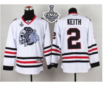 NHL Chicago Blackhawks #2 Duncan Keith White(White Skull) 2015 Stanley Cup Stitched Jerseys
