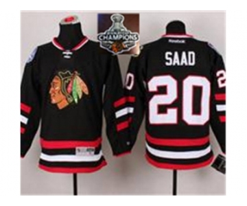 NHL Chicago Blackhawks #20 Brandon Saad Black 2014 Stadium Series 2015 Stanley Cup Champions jerseys