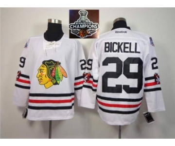 NHL Chicago Blackhawks #29 Bryan Bickell 2015 Winter Classic White 2015 Stanley Cup Champions jerseys