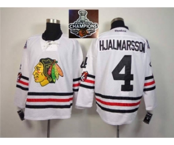 NHL Chicago Blackhawks #4 Niklas Hjalmarsson 2015 Winter Classic White 2015 Stanley Cup Champions jerseys