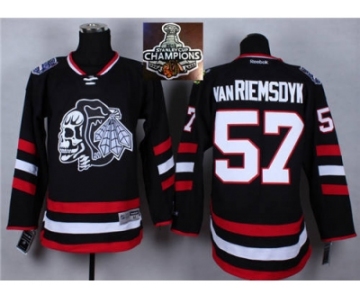 NHL Chicago Blackhawks #57 Van RIEMSDYK Black (White Skull) 2014 Stadium Series 2015 Stanley Cup Champions jerseys