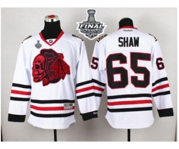 NHL Chicago Blackhawks #65 Andrew Shaw White(Red Skull) 2015 Stanley Cup Stitched Jerseys