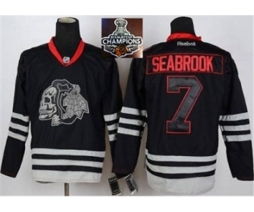 NHL Chicago Blackhawks #7 seabrook Black Ice 2015 Stanley Cup Champions jersey