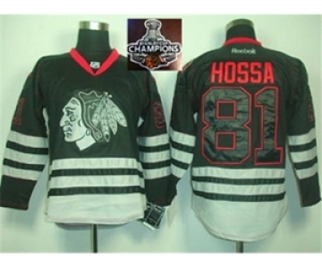 NHL Chicago Blackhawks #81 Hossa Black Ice 2015 Stanley Cup Champions jerseys