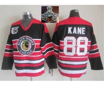 NHL Chicago Blackhawks #88 PATRICK KANE Red Black 75TH CCM 2015 Stanley Cup Champions jerseys