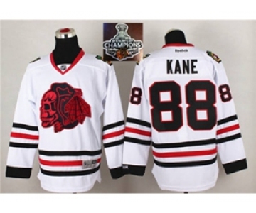 NHL Chicago Blackhawks #88 Patrick Kane White(Red Skull) 2014 Stadium Series 2015 Stanley Cup Champions jerseys