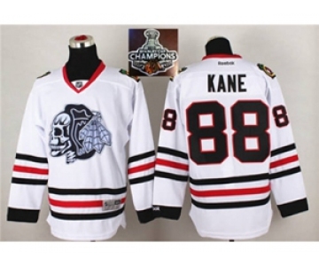 NHL Chicago Blackhawks #88 Patrick Kane White(White Skull) 2014 Stadium Series 2015 Stanley Cup Champions jerseys