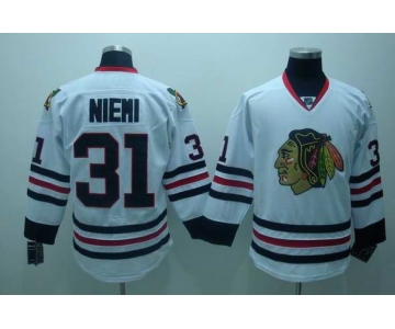 nhl chicago blackhawks #31 niemi white