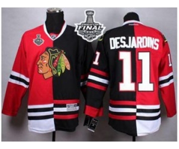 nhl jerseys chicago blackhawks #11 desjardins black-red[split][desjardins][2015 stanley cup]