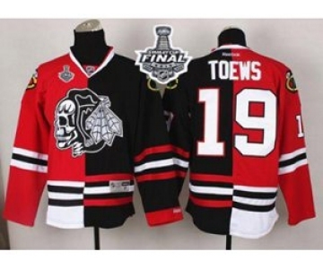nhl jerseys chicago blackhawks #19 toews black-red-1[split][the skeleton head][2015 stanley cup]