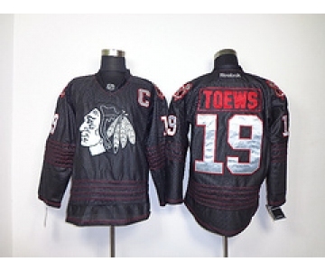 nhl jerseys chicago blackhawks #19 toews full black[patch C]
