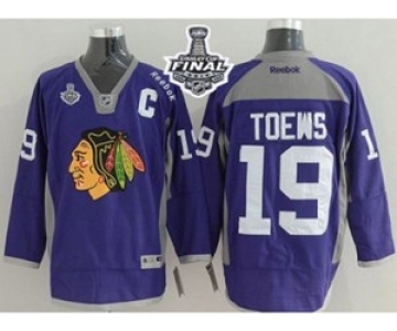 nhl jerseys chicago blackhawks #19 toews purple[2015 stanley cup]