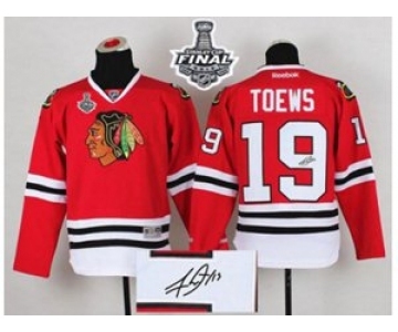 nhl jerseys chicago blackhawks #19 toews red Autographed[2015 stanley cup]