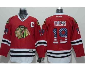 nhl jerseys chicago blackhawks #19 toews red[patch C][national flag version]