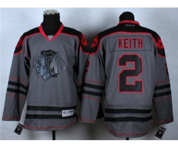 nhl jerseys chicago blackhawks #2 keith grey[charcoal cross check]
