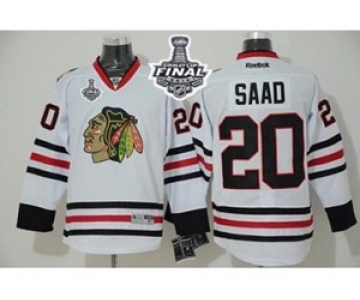 nhl jerseys chicago blackhawks #20 saad white[2015 stanley cup]