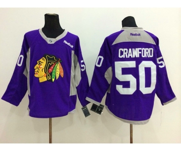 nhl jerseys chicago blackhawks #50 crawford purple