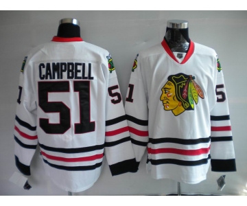 nhl jerseys chicago blackhawks #51 brian campbell white