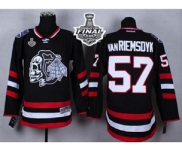 nhl jerseys chicago blackhawks #57 van riemsdyk black[the skeleton head][2015 stanley cup]