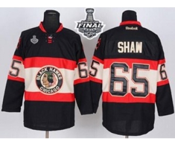 nhl jerseys chicago blackhawks #65 shaw black New Third[2015 stanley cup]