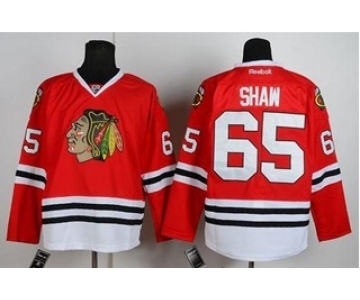 nhl jerseys chicago blackhawks #65 shaw red