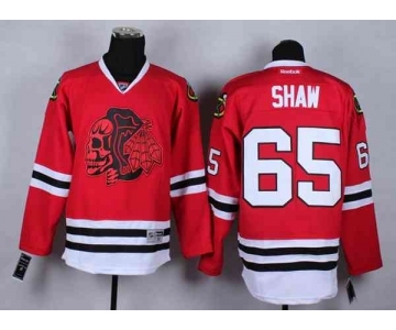 nhl jerseys chicago blackhawks #65 shaw red[the skeleton head]