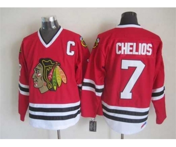 nhl jerseys chicago blackhawks #7 chelios red[patch C][chelios]
