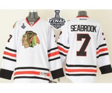nhl jerseys chicago blackhawks #7 seabrook white[2015 stanley cup]