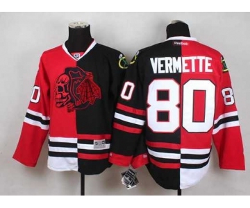 nhl jerseys chicago blackhawks #80 vermette black-red[split][the skeleton head]